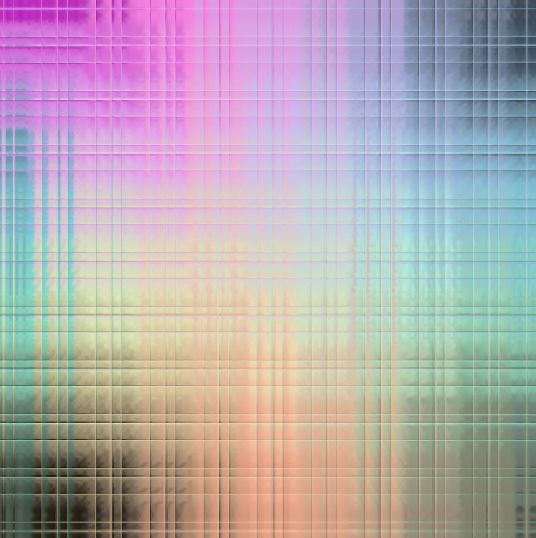 Abstract glowing digital grid pattern